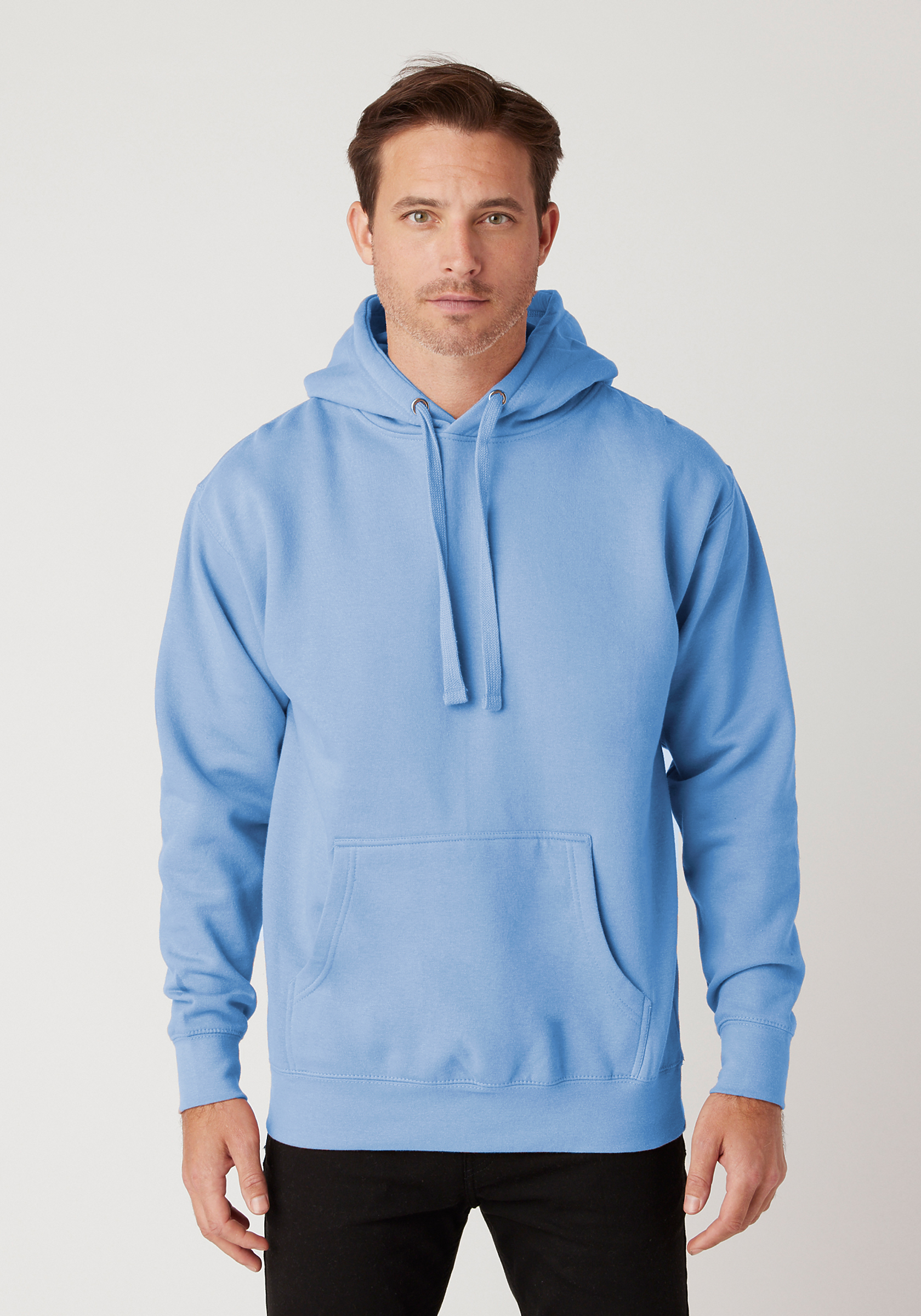 St Louis Graphic Light Blue Men's Cotton Pullover Hoodie 