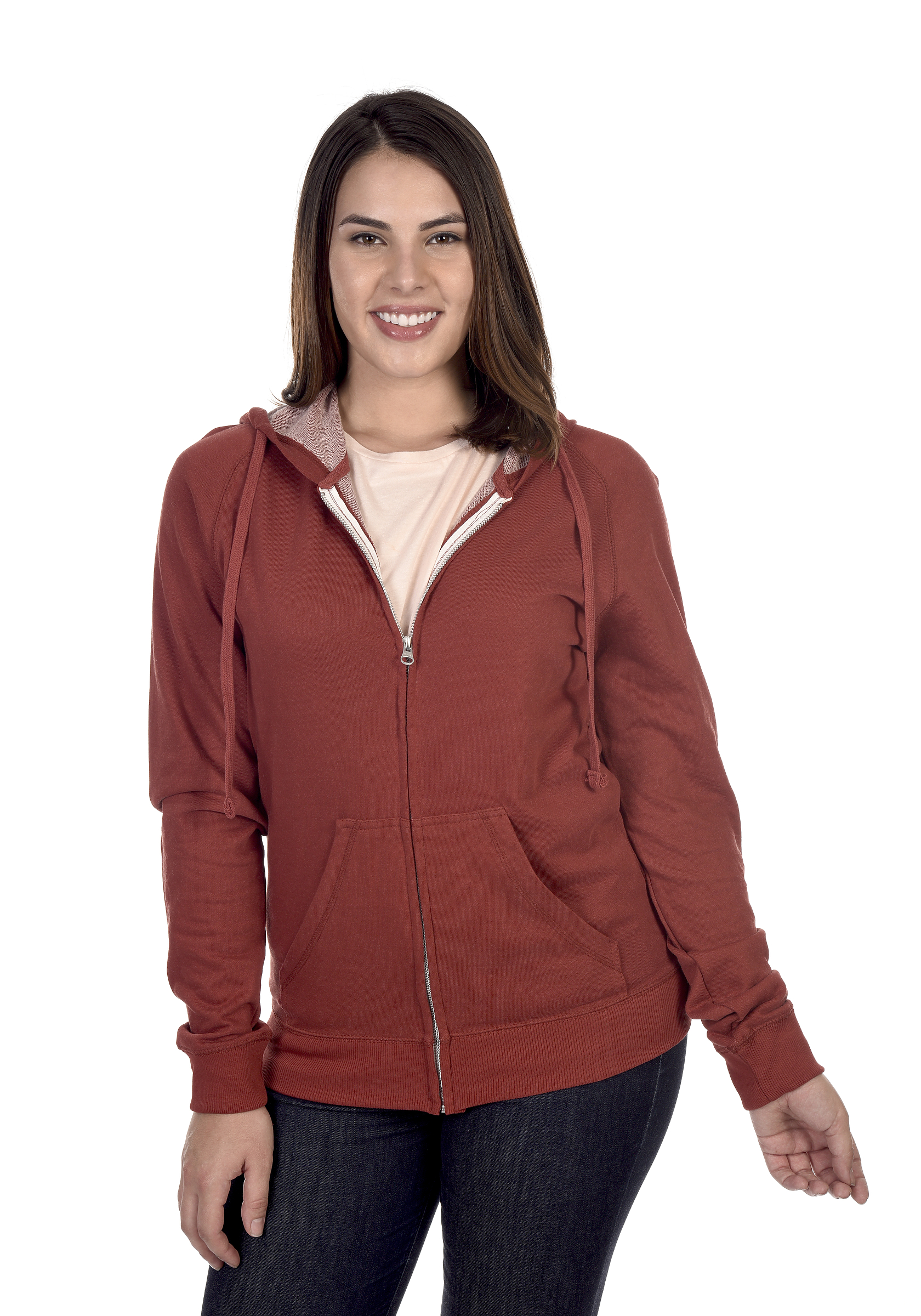 Liberty Trademark French Terry Zip Hood-Burgundy