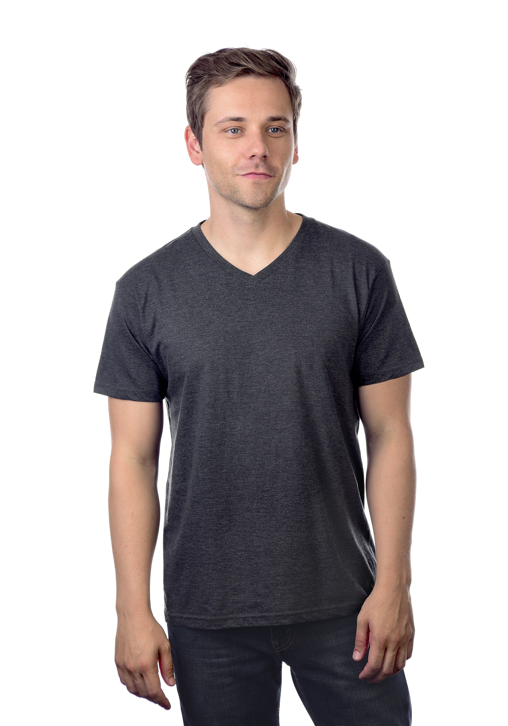 Mens V Neck T Shirt Cotton Heritage