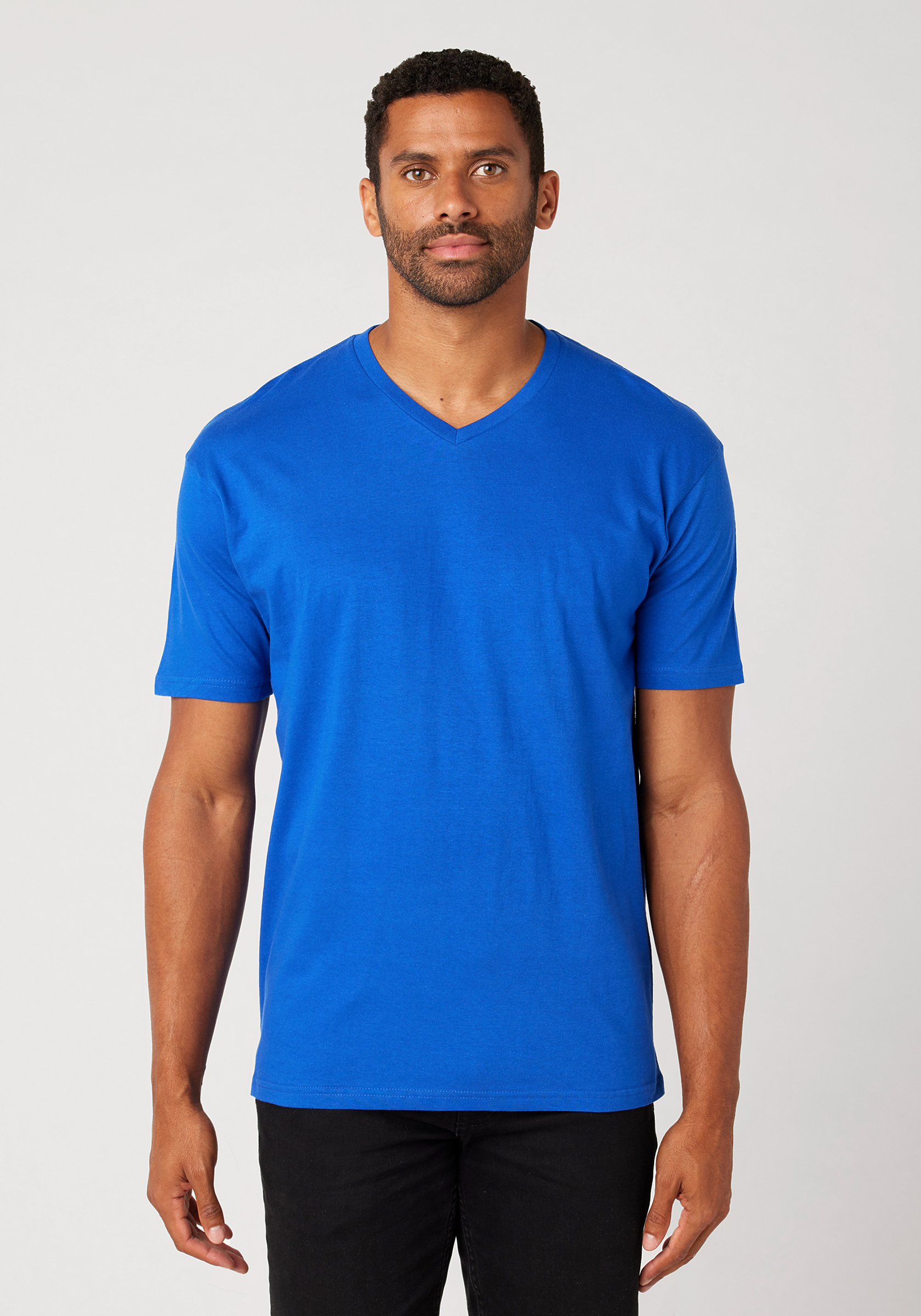 v neck blue t shirt