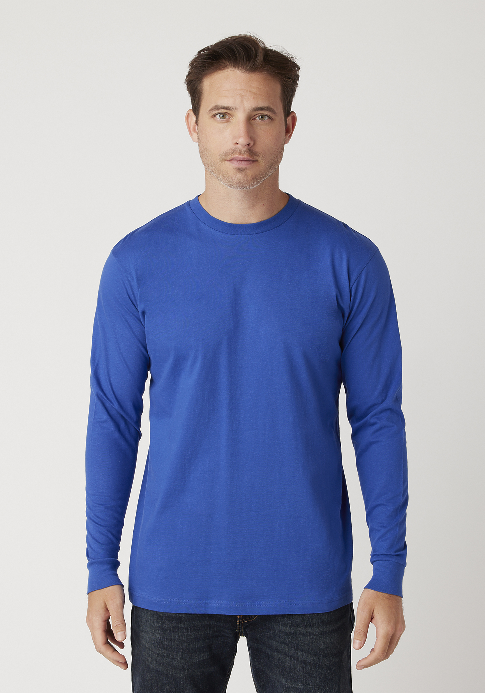 Mens Super Premium Long Sleeve Crew Neck T-Shirt