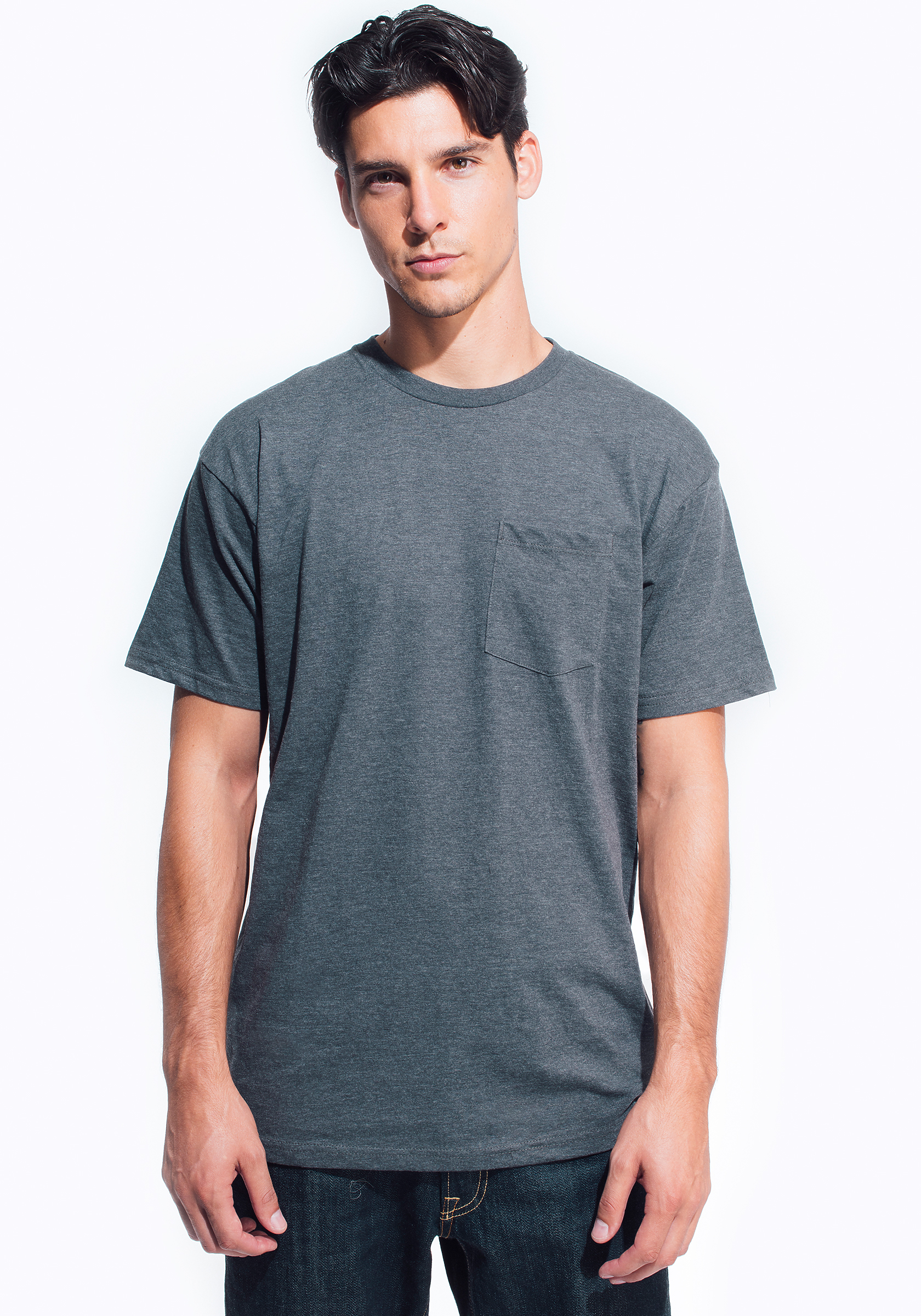 222+ Mens Pocket T-Shirt Side View Mockups Design