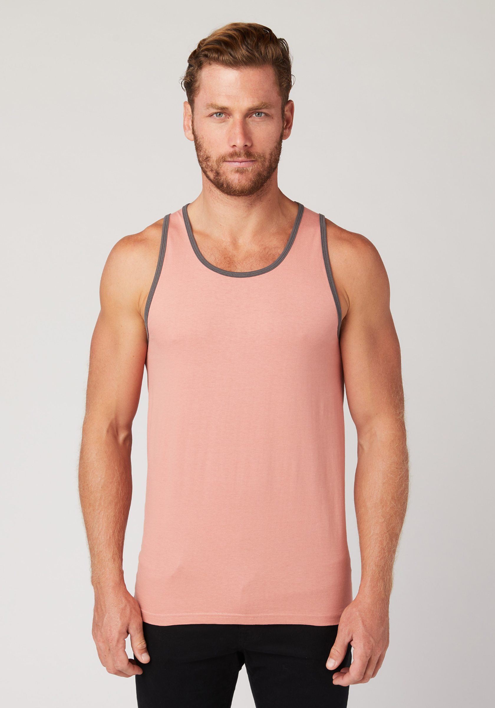 Cotton Addict Mens Mesh Contrast Hem Tank Top Vest Top