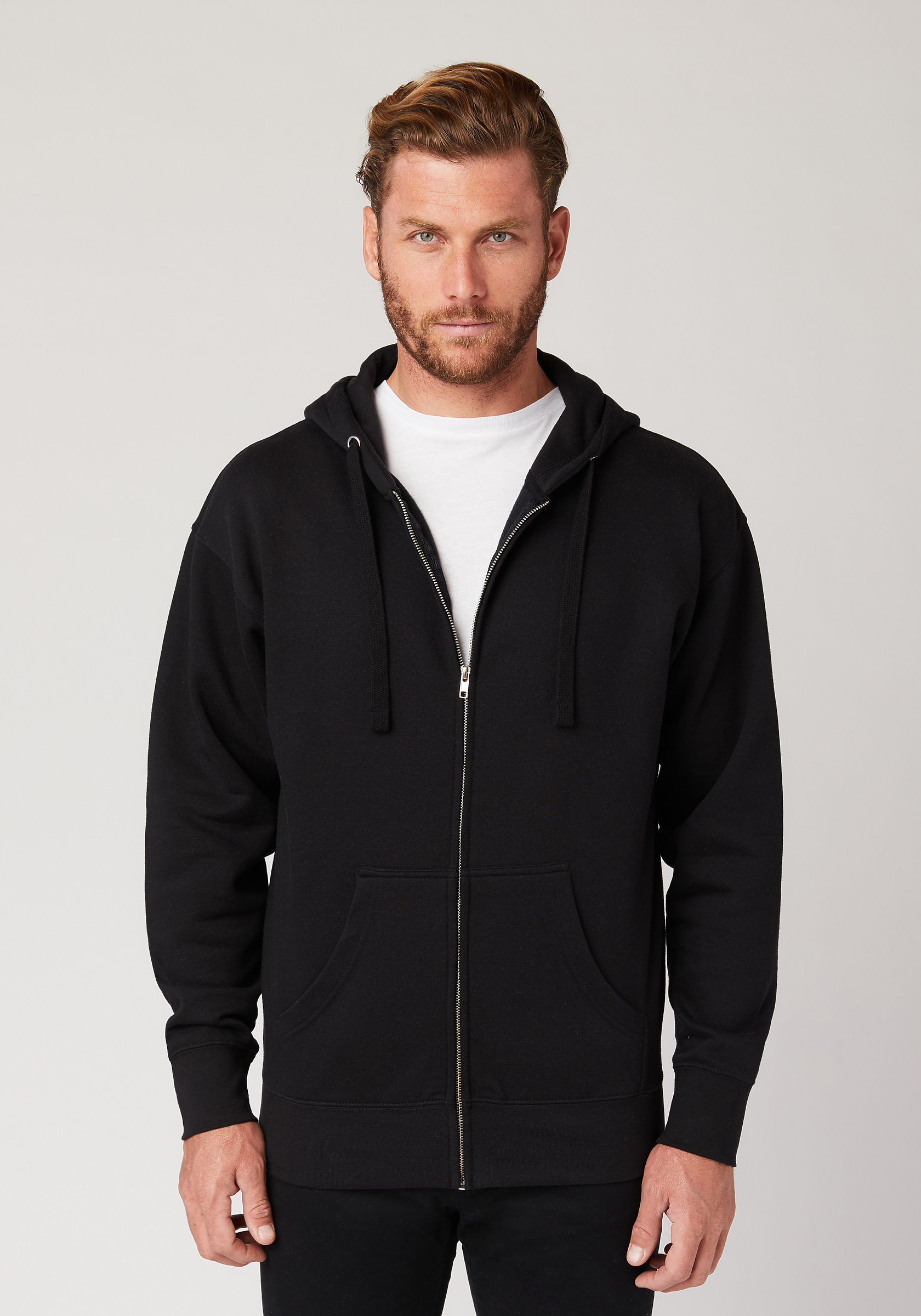 white cotton zip up jacket