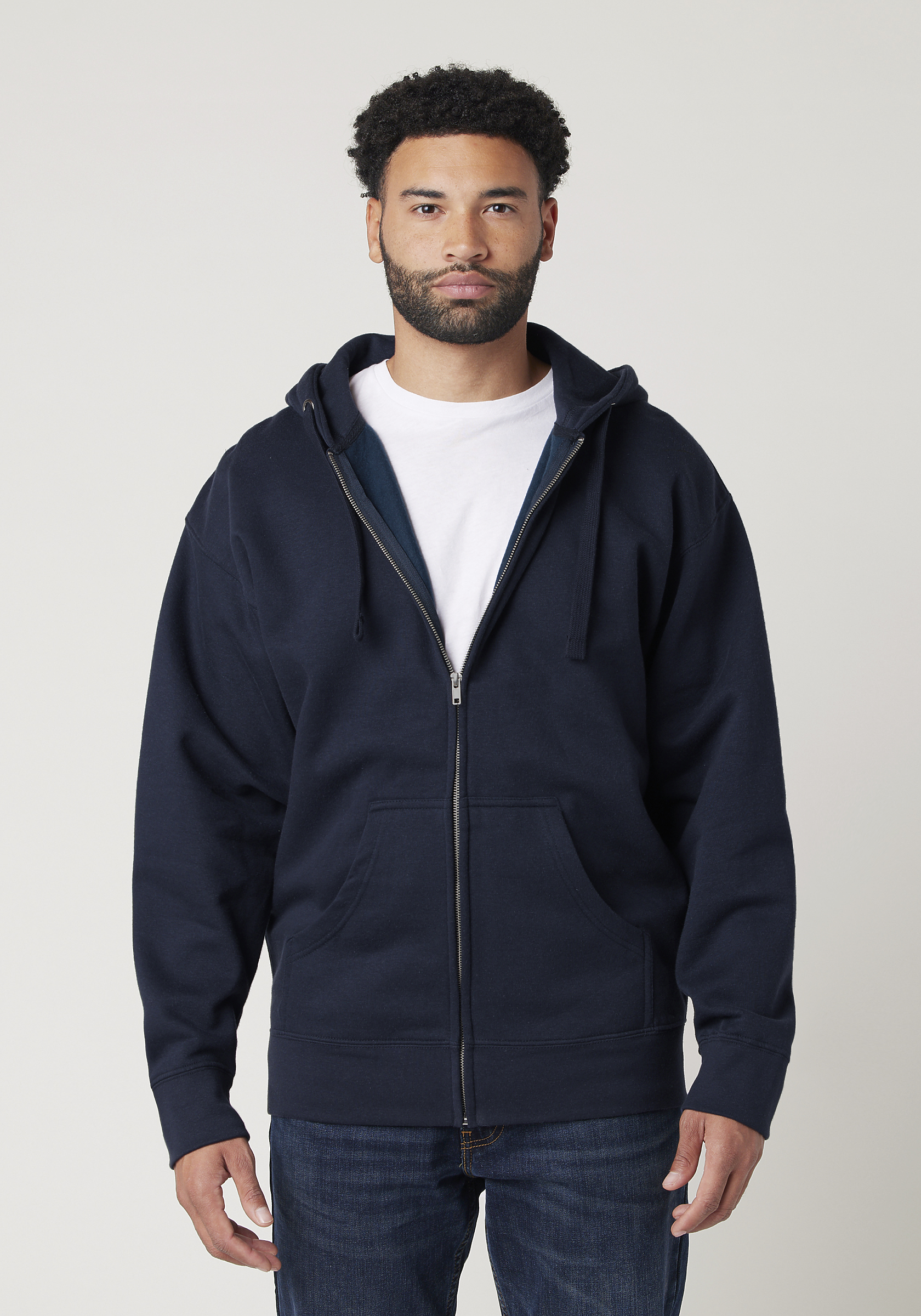 mens polyester zip up hoodie