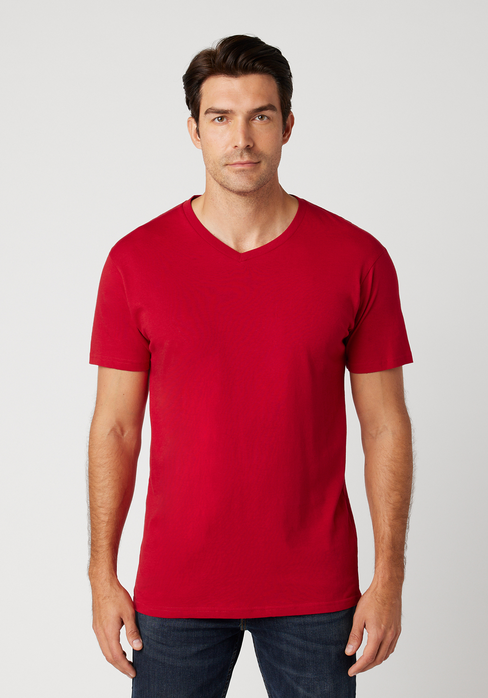 Red vneck deals tshirt