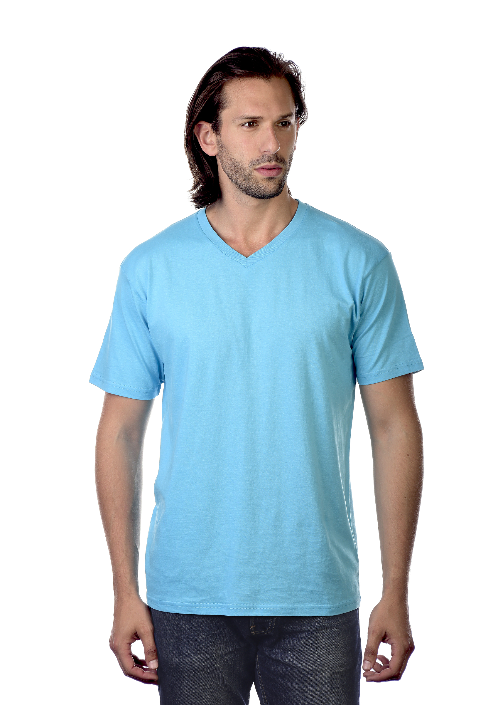 Mens V Neck T Shirt Cotton Heritage