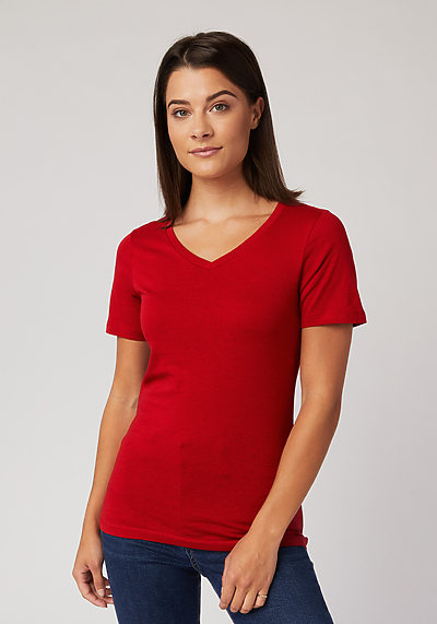 Women's Premium S/S V-Neck | Cotton Heritage