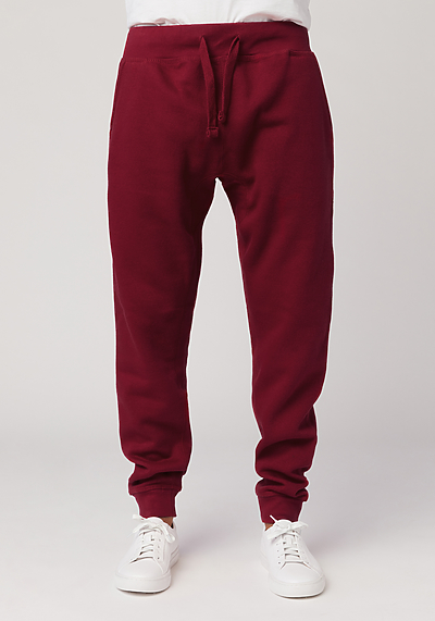 red cotton joggers
