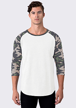 Unisex 3/4 Sleeve Baseball Tee